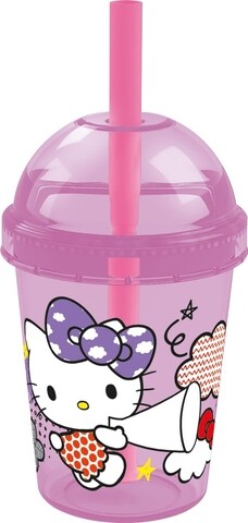 Poza Pahar cu pai Hello Kitty, Sanrio, 300 ml, plastic