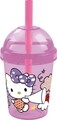 Pahar cu pai Hello Kitty, Sanrio, 300 ml, plastic