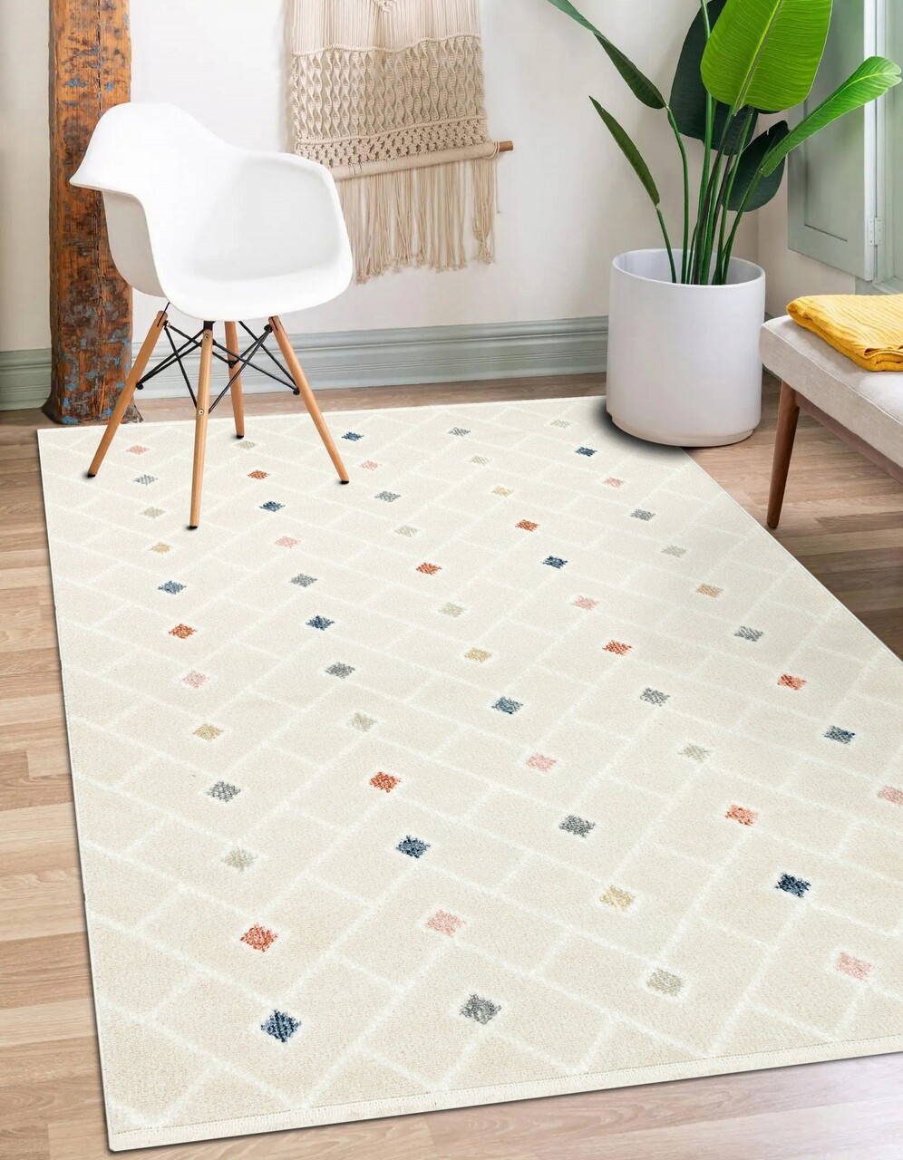 Covor, TRS 04, 120x180 cm, Poliester, Crem