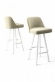 Set scaun de bar (6 bucăți), Charlotte, Atex, Crem/Alb