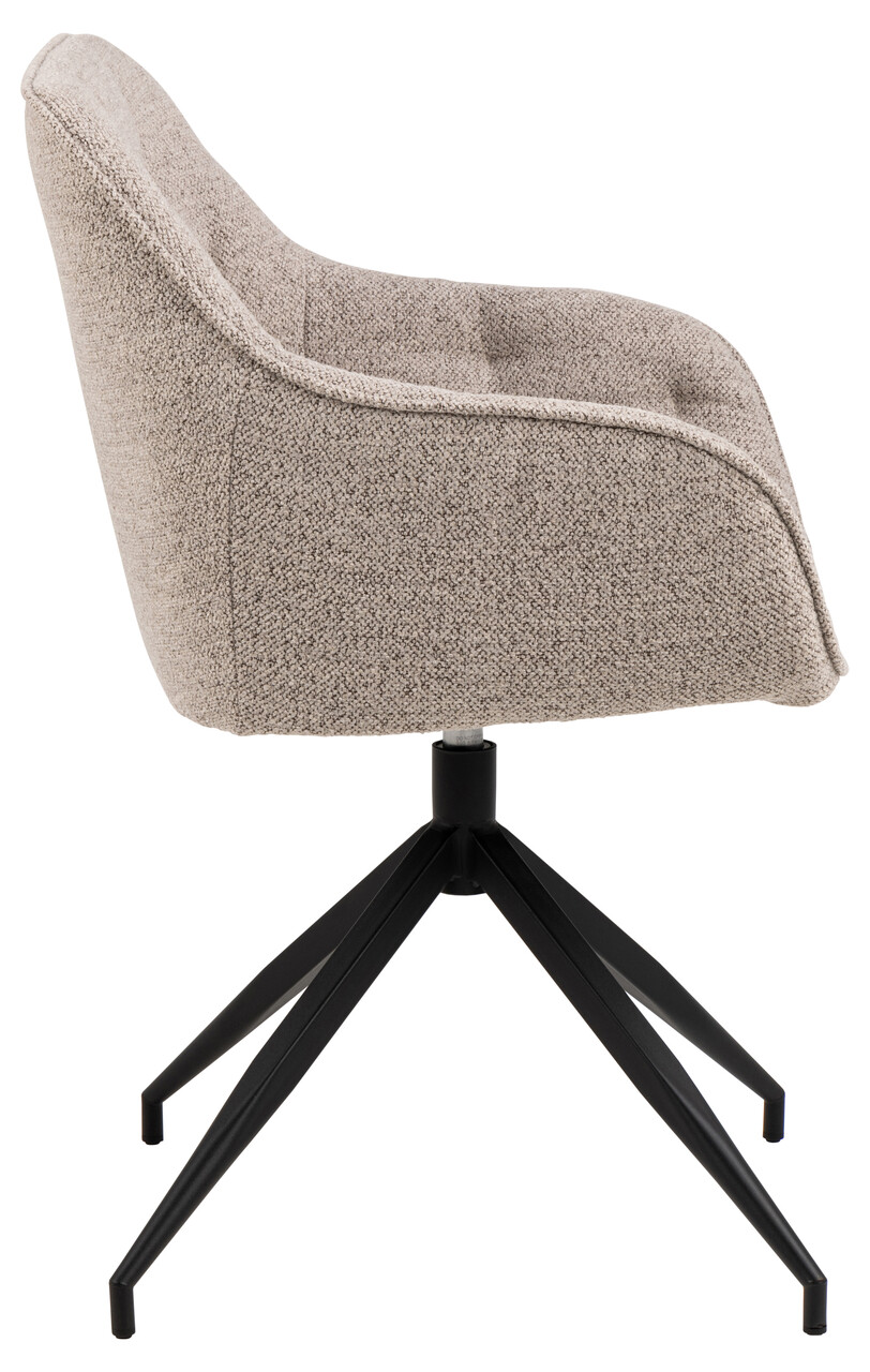Scaun Brooke, Actona, 57x54.5x82 cm, rotativ, tesatura Boucle/otel, bej - view 8