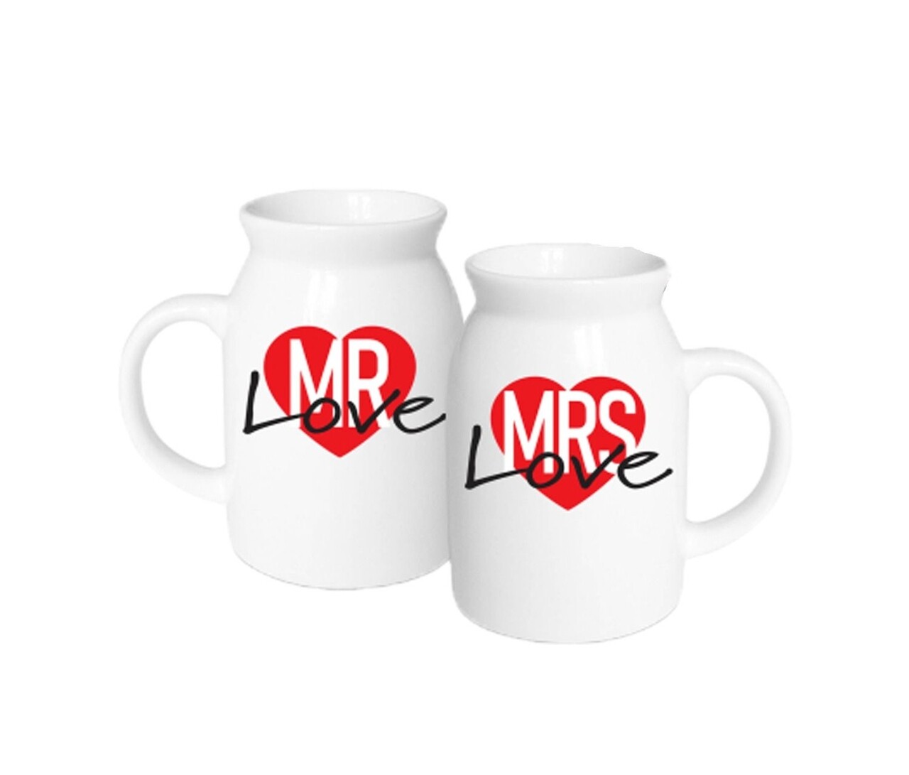 Set 2 Cani Mrs + Mr Love, 350 Ml, Portelan