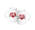 Set 2 cani Mrs + Mr Love, 350 ml, portelan