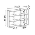 Dulap de baie cu oglindă, Hanah Home, 2462, 75x60x16 cm, MDF, Maro