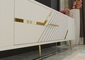 Comoda TV, Olivia, Dekolp5, Alb/Auriu