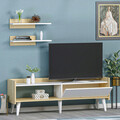 Comoda TV, Lagomood, Ruby, 150x50.4x34.9 cm, Stejar alb