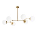 Lustra, Damar - 6322, Opviq, 100 x 58 x 48 cm, 6 x E27, 40W, galben/alb