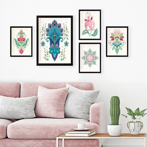 Set 5 tablouri decorative, SET_108, Lulu, 24×29 cm/34×44 cm, plastic Decoratiuni
