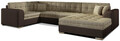 Coltar extensibil dreapta 5 locuri ELTAP, Damario, 338x189x78 cm, lemn/poliester, bej inchis/maro inchis