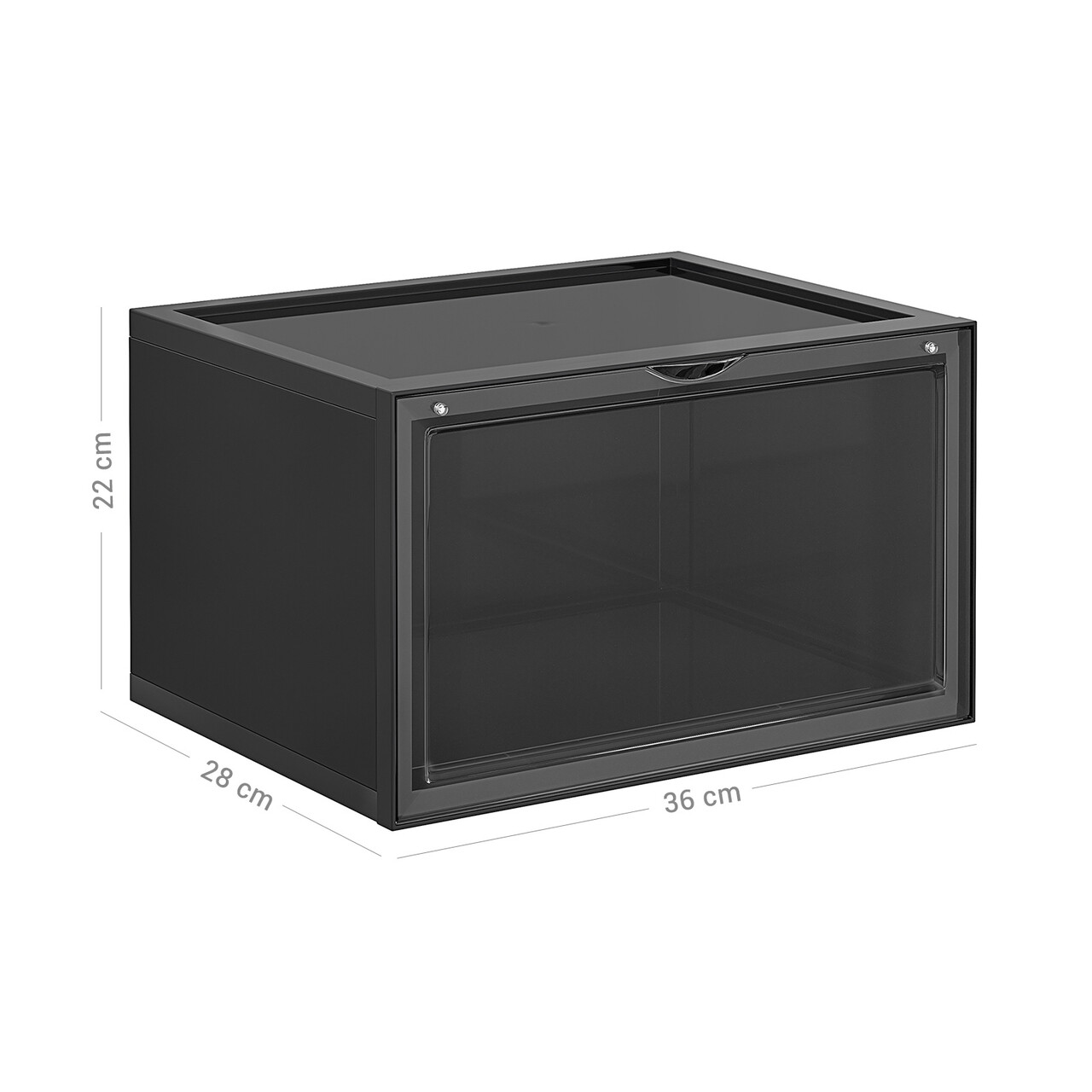 Set 6 cutii de pantofi, Songmics, 36x28x22 cm, polipropilena, negru - 1 | YEO