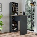 Masa de bar, Hanah Home, 2771, 120x180x50 cm, PAL MELAMINAT, Antracit / Pin Atlantic