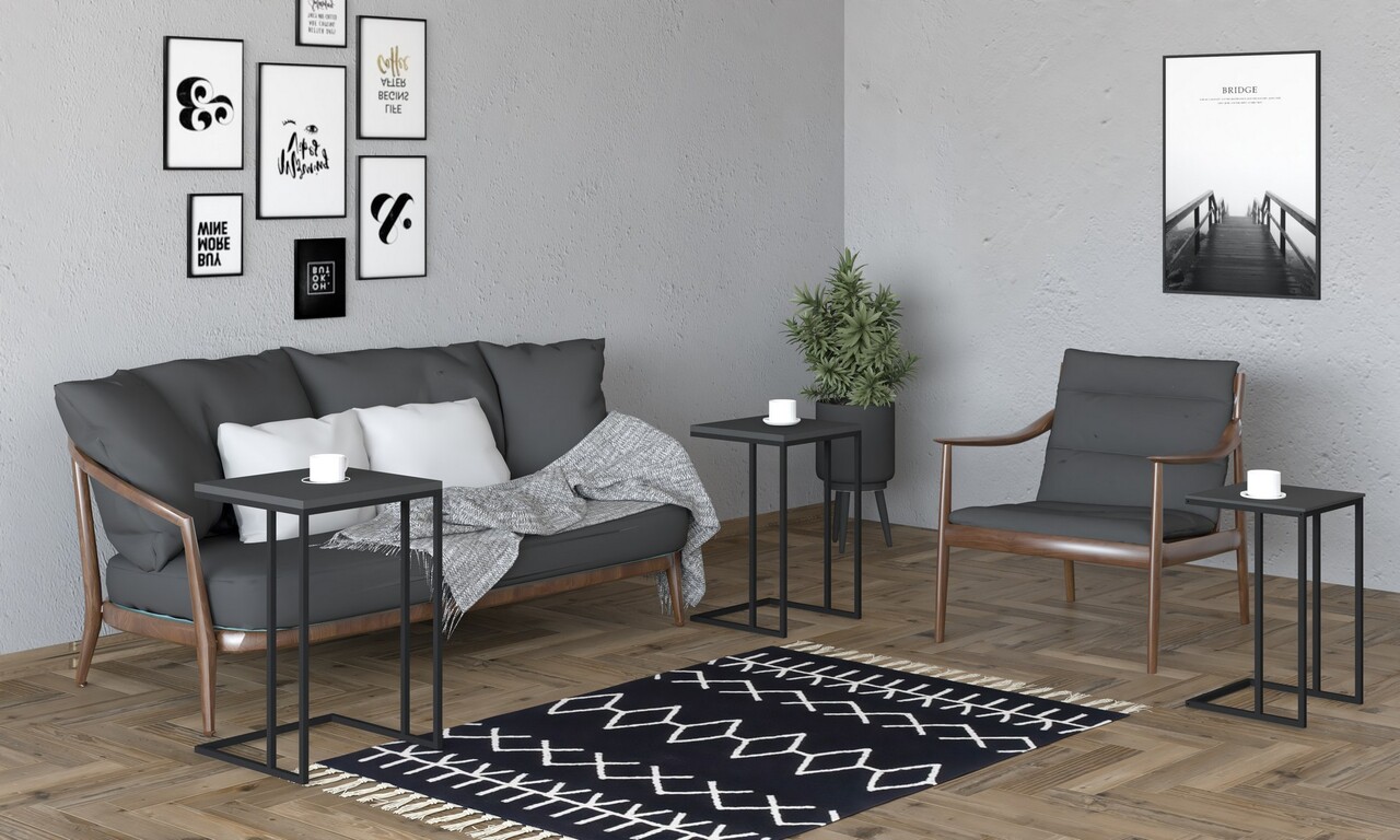 Masute, Puqa Design, Stoli, PAL, Negru / Antracit - 2 | YEO