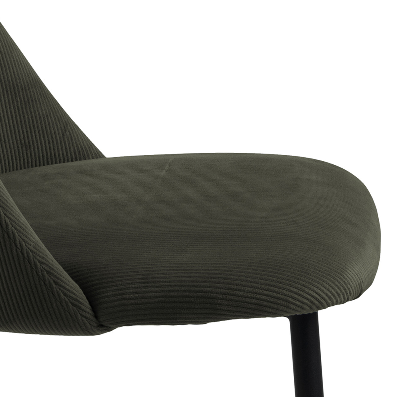 Scaun Ines, Actona, 49.2x57.5x84 cm, tesatura corduroy/otel, verde olive - view 9