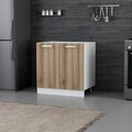 Dulap pentru bucatarie, Hanah Home, Minar, 80x87x58 cm, Alb / Dore