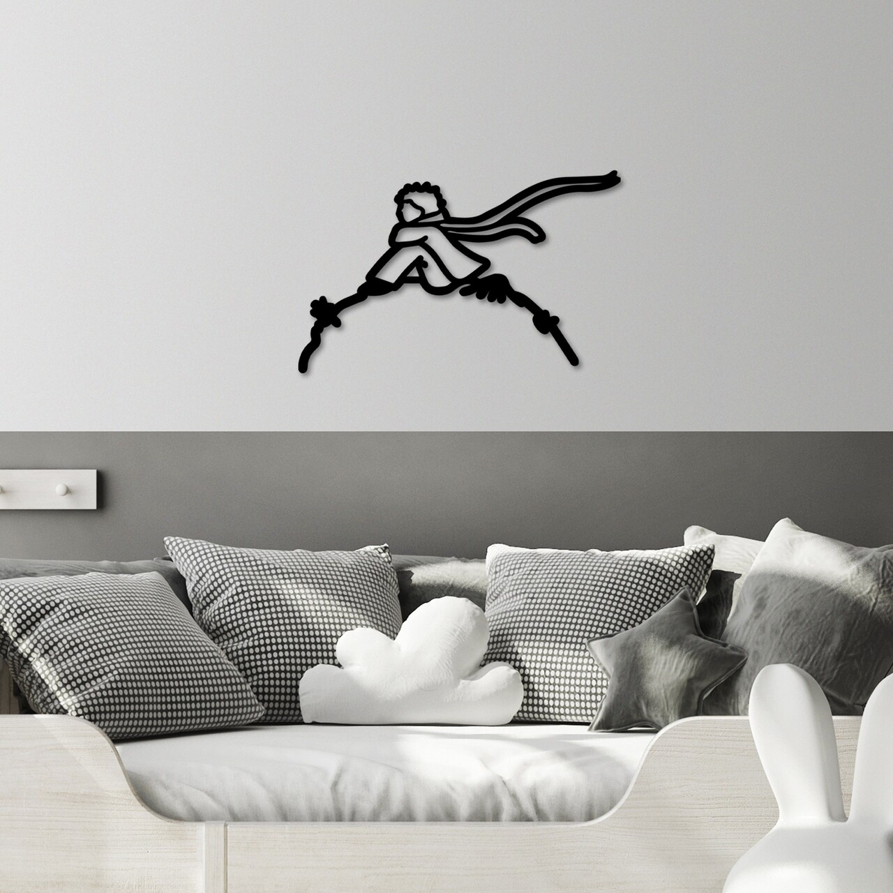 Decoratiune de perete, The Little Prince 2, Dimensiuni: 63 x 40 cm, Negru - view 3