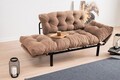 Canapea extensibilă cu 2 locuri, Futon, 859FTN2866, Metal, Maro deschis