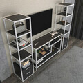 Comoda TV, Retricy, Robbins, 198x39x160 cm, PAL, Alb / Antracit