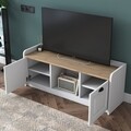 Comoda TV, Wren, AA114, 120 x 45 x 40 cm, pal melaminat, alb/nuc