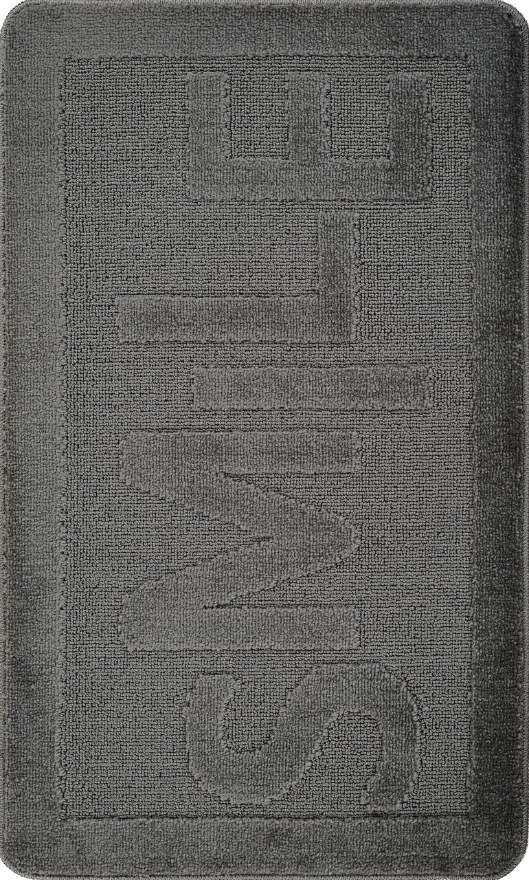 Covoras de baie, Cecilia, Smile, 60x100 cm, Polipropilena, Antracit