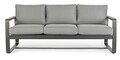 Canapea pentru gradina/terasa 3 locuri Merrigan, Bizzotto, 194x78x84 cm, aluminiu/tesatura impermeabila Ofelin, gri carbune