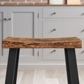 Set 2 scaune de bar, Vasagle, Industrial, 37x62.5 cm, PAL/otel, maro