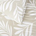 Lenjerie de pat King Size, Theos, Homla, 3 piese, 200x220 cm, microfibra din poliester, verde/alb