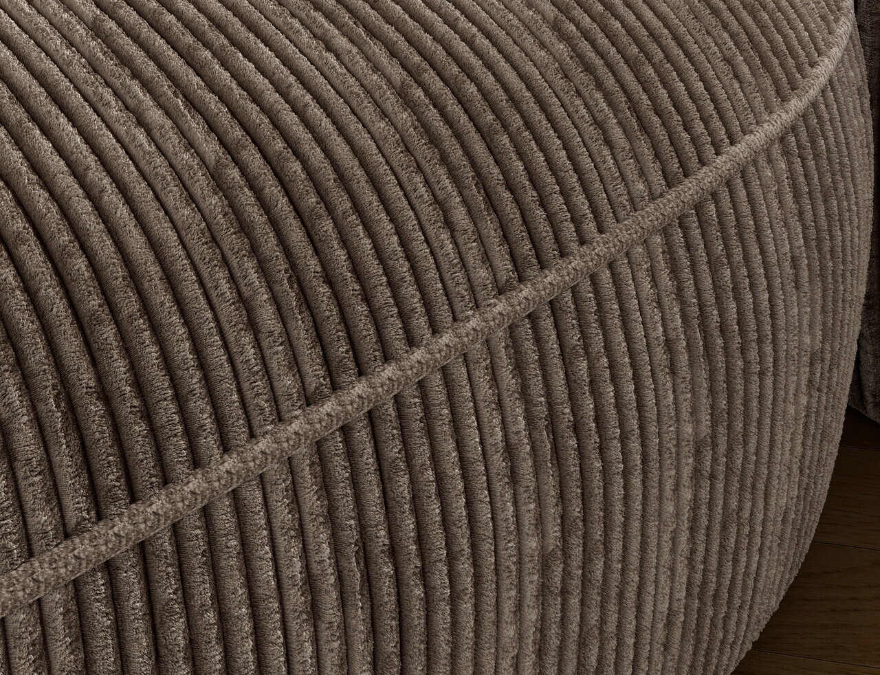 Coltar extensibil dreapta 3 locuri ELTAP, Tesalia, 240x150x93 cm, lemn/catifea din poliester, maro deschis — imaginea 10