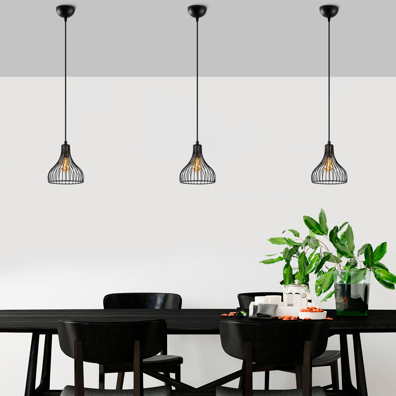 Lustra, Fulgor, 942FLG1619, Metal, Negru/Maro antic - 1 | YEO