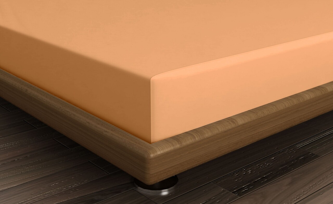 Cearceaf de pat cu elastic Ranforce Single Small (FR), L'essentiel Maison, Pale Orange, Portocaliu pal - imagine 2