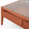 Masuta pentru cafea cu 2 sertare, Rosa, 105 x 70 x 40 cm, MDF/sticla, cires