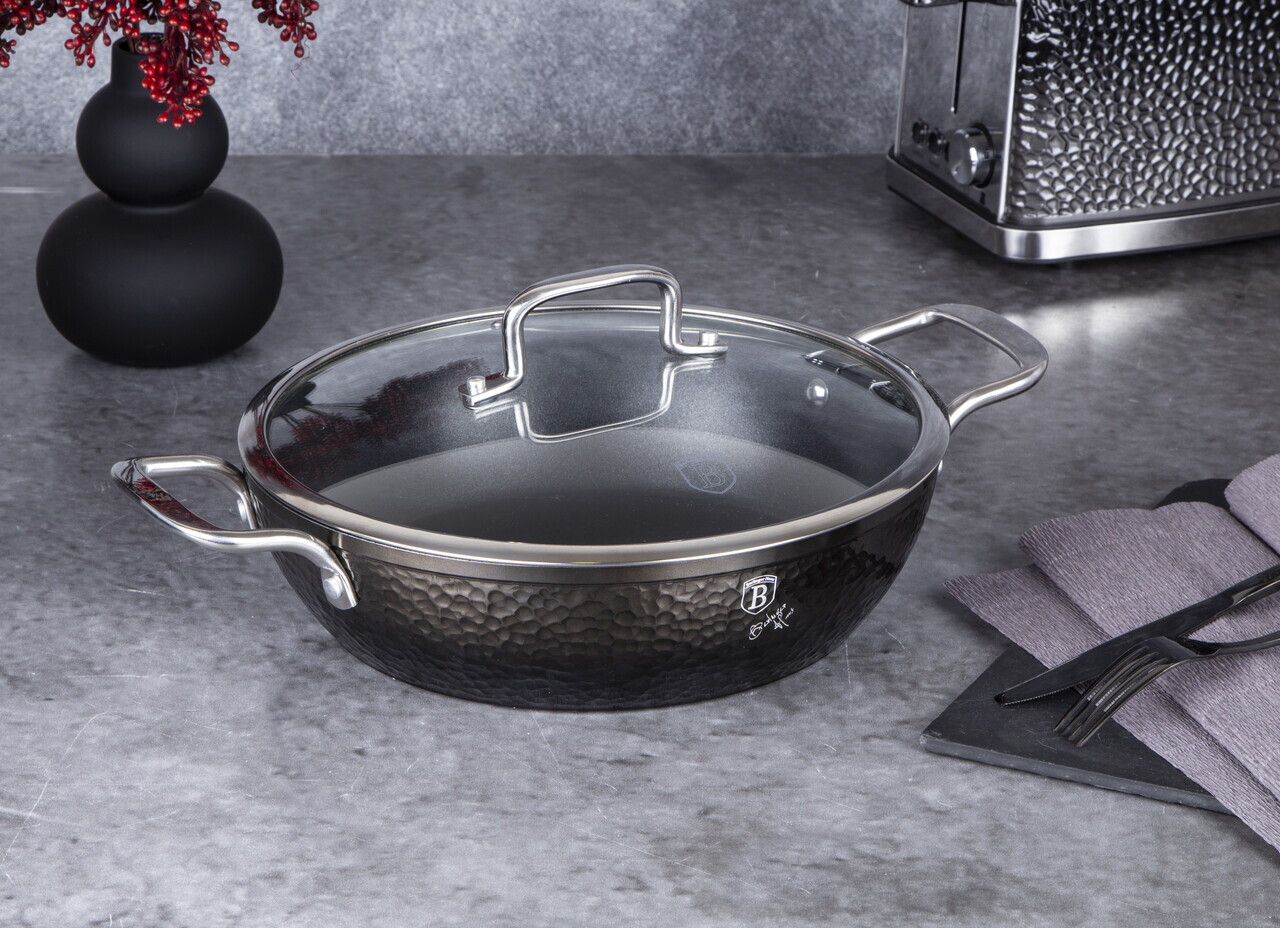 Oala cu capac Berlinger Haus, Shine Basalt, 28 cm, 3.8 L, aluminiu forjat, negru - view 3