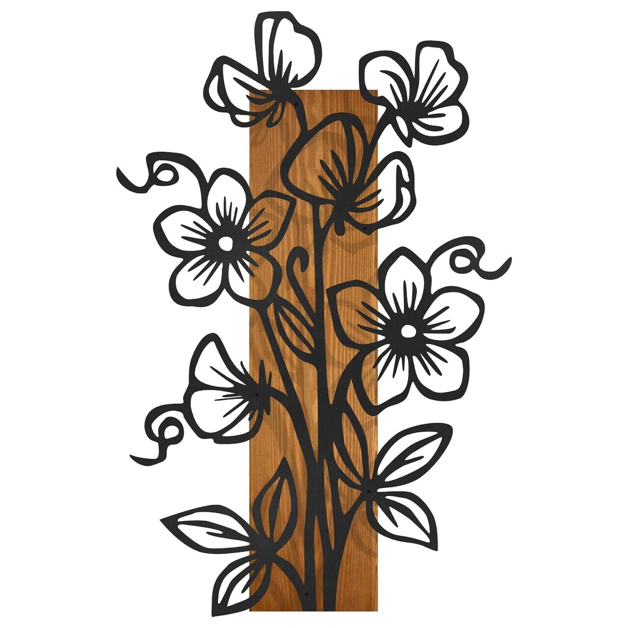 Decoratiune de perete, Fleuria, Cadru: Lemn (Grosime: 2 cm), Nuc negru — imaginea 7