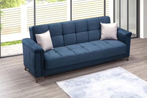 Canapea extensibila kare, pandia home, 230x75x90 cm, lemn, albastru