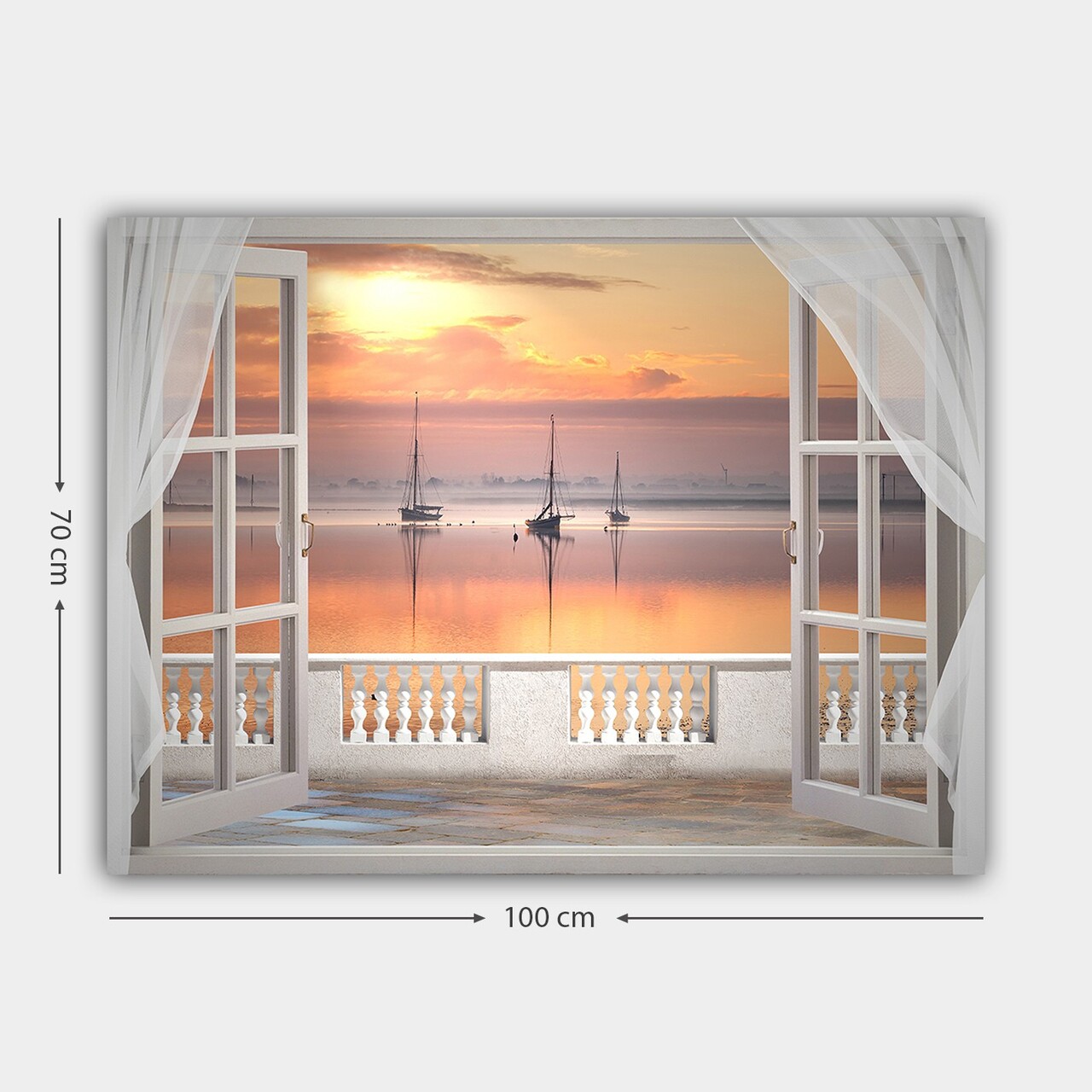 Tablou decorativ, 532113406_70100, Cadru: 100% LEMN (grosime: 3 cm), Multicolor - view 3
