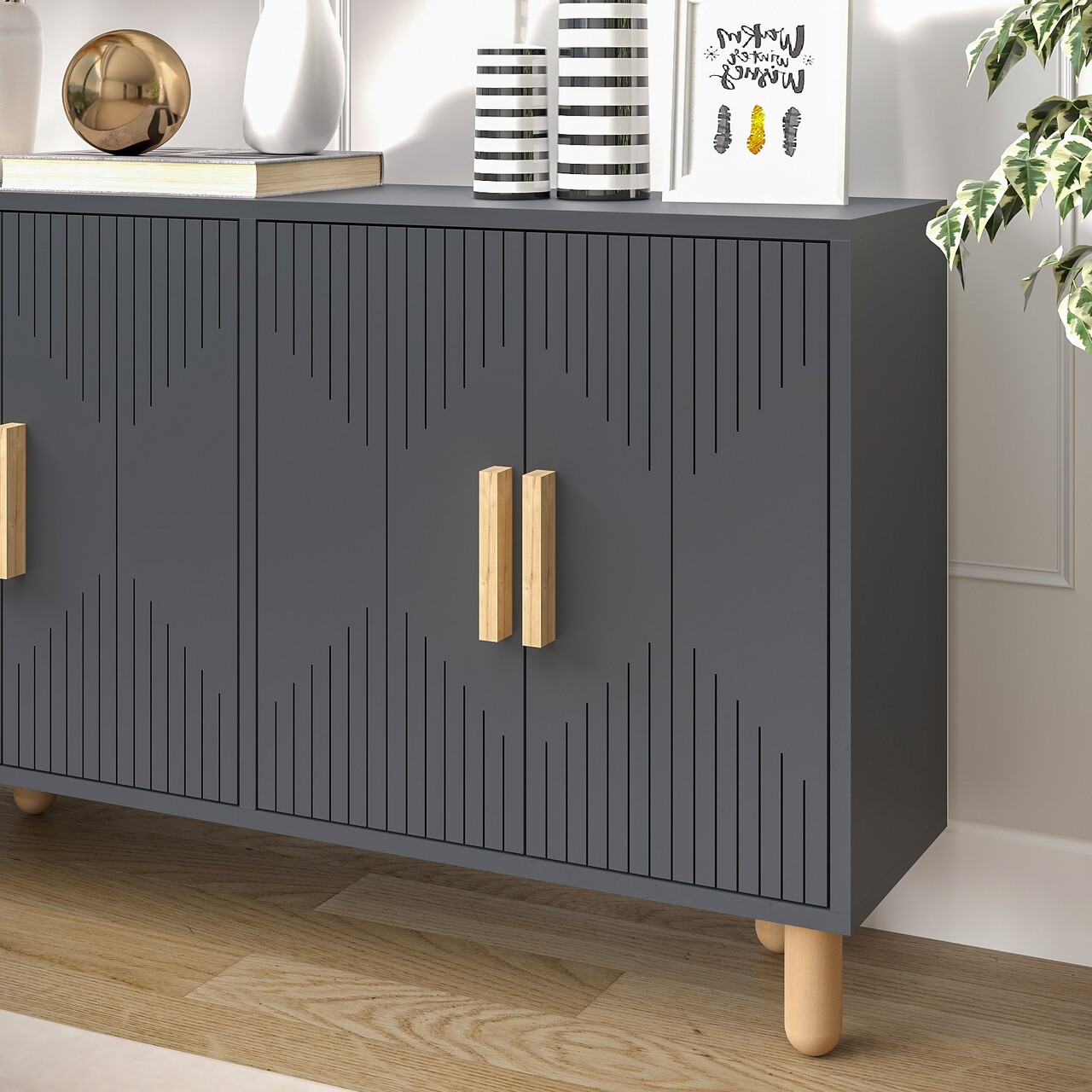 Consola, Odessa, Roger, 120x73.6x29.6 cm, Antracit - 2 | YEO
