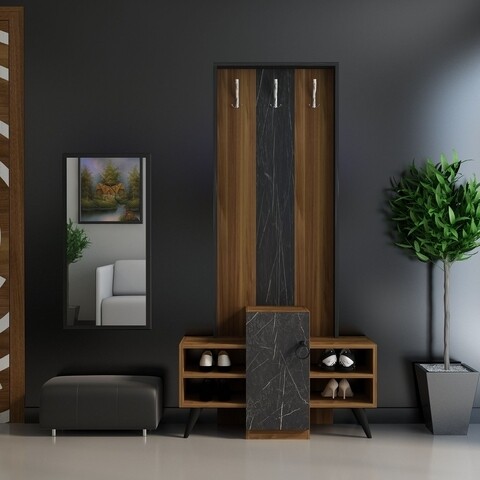 Cuier piedra, gauge concept, 76x182 cm, pal, aluna/negru