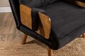 Canapea extensibilă cu 1 loc, Futon, 859FTN2335, Metal , Negru