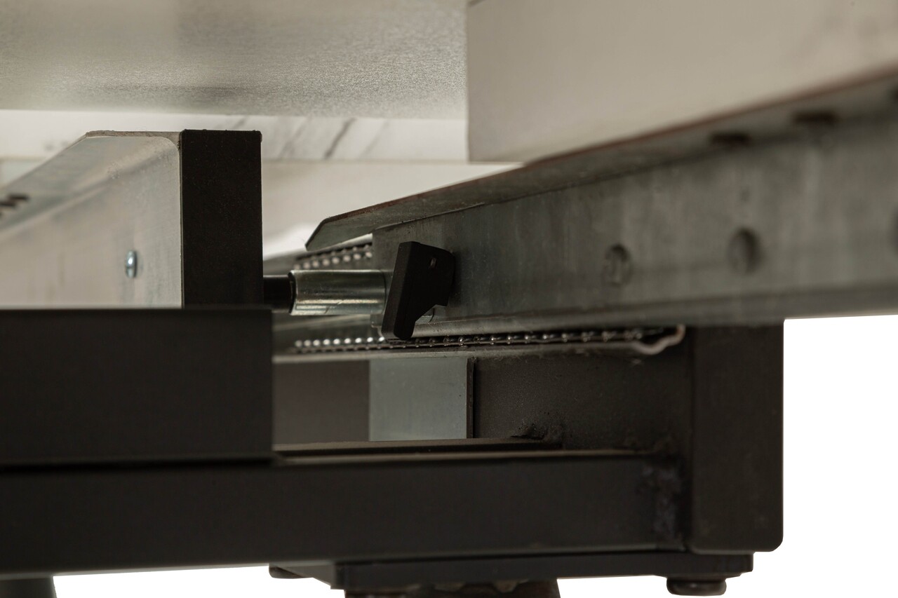 Masa extensibila dining, Mauro Ferretti, Matt, 120-150x80x75 cm, metal/ceramica, negru/alb - imagine 2