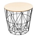 Masuta de cafea Scandi, Homla, 39x38 cm, metal/lemn, negru
