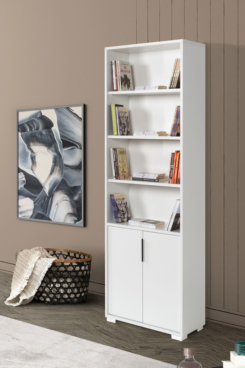 Corp biblioteca, Hanah Home, Evm 8104, 60x187x30 cm, PAL, Alb — imaginea 4