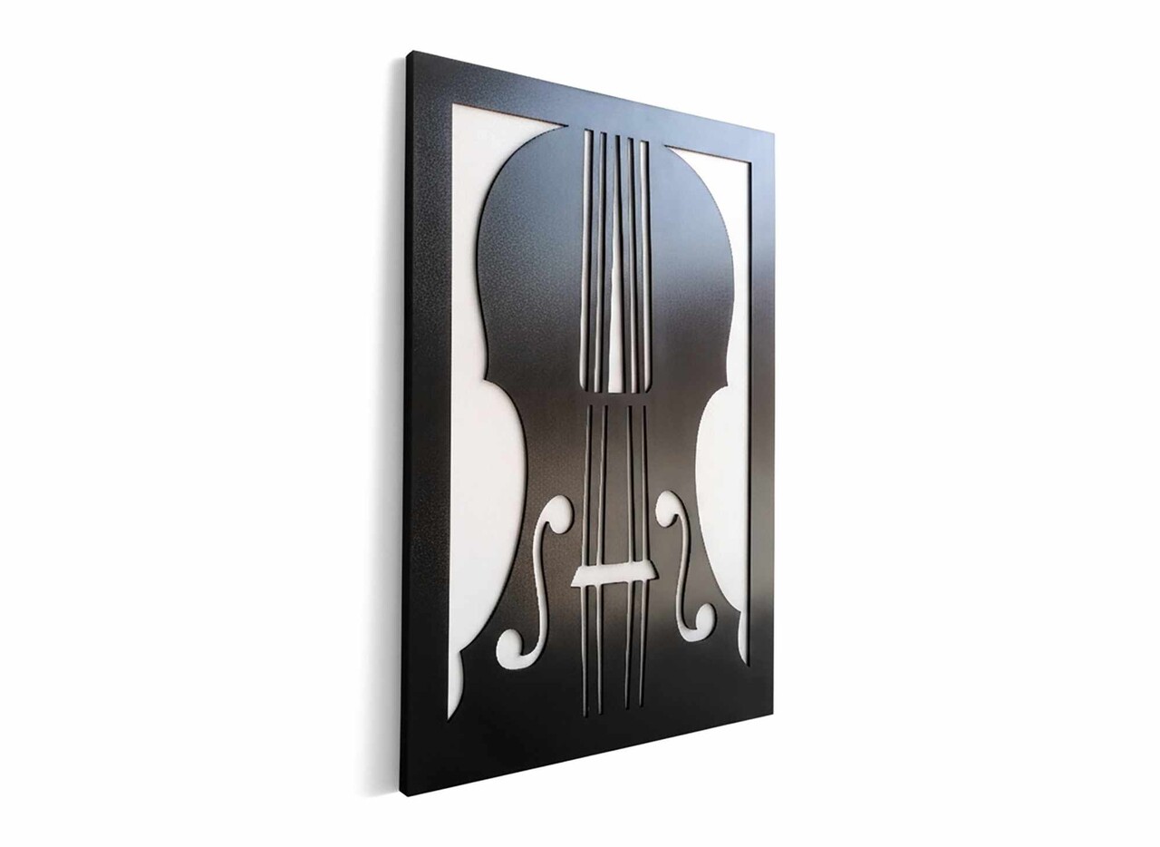 Tablou decorativ, Violin, Dimensiuni: 47,5 x 68 cm, Alb/Negru - view 4