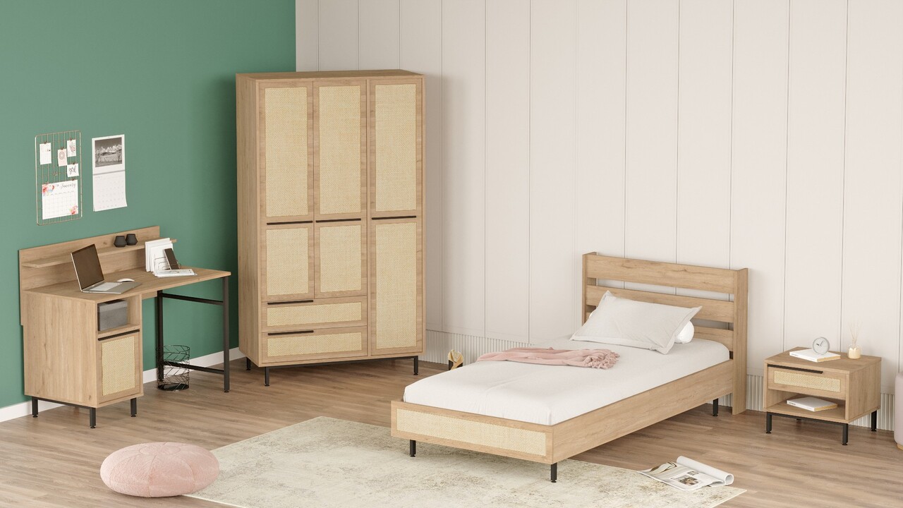 Set dormitor pentru copii, Locelso, ON24-SU, Stejar - 2 | YEO