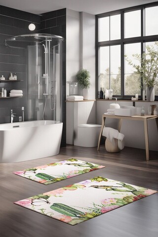 Set covorase de baie, Cartwright, CT-5208, Poliester, Multicolor
