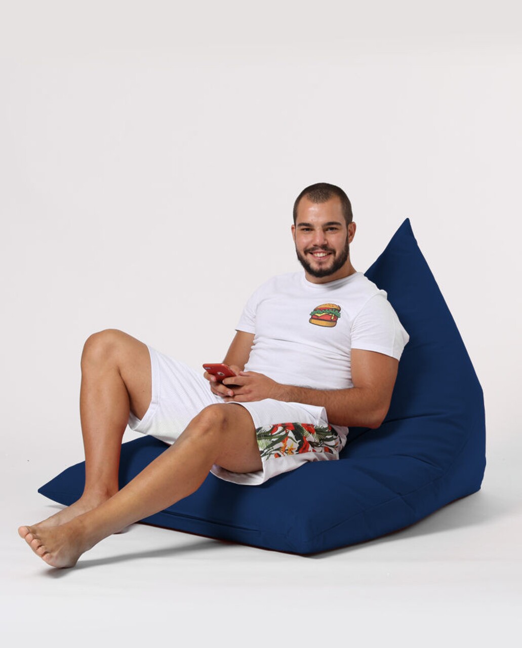 Fotoliu Puf, Bean Bag Ferndale, Pyramid Bed, 145 Cm, Poliester Impermeabil, Albastru Inchis