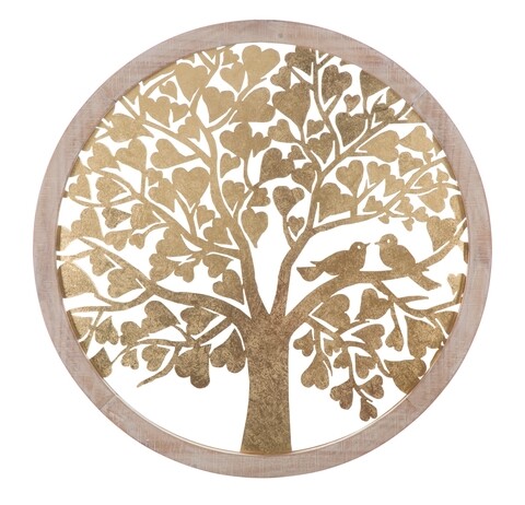 Decoratiune de perete Gold Tree, Mauro Ferretti, 80×80 cm, fier, auriu 80x80