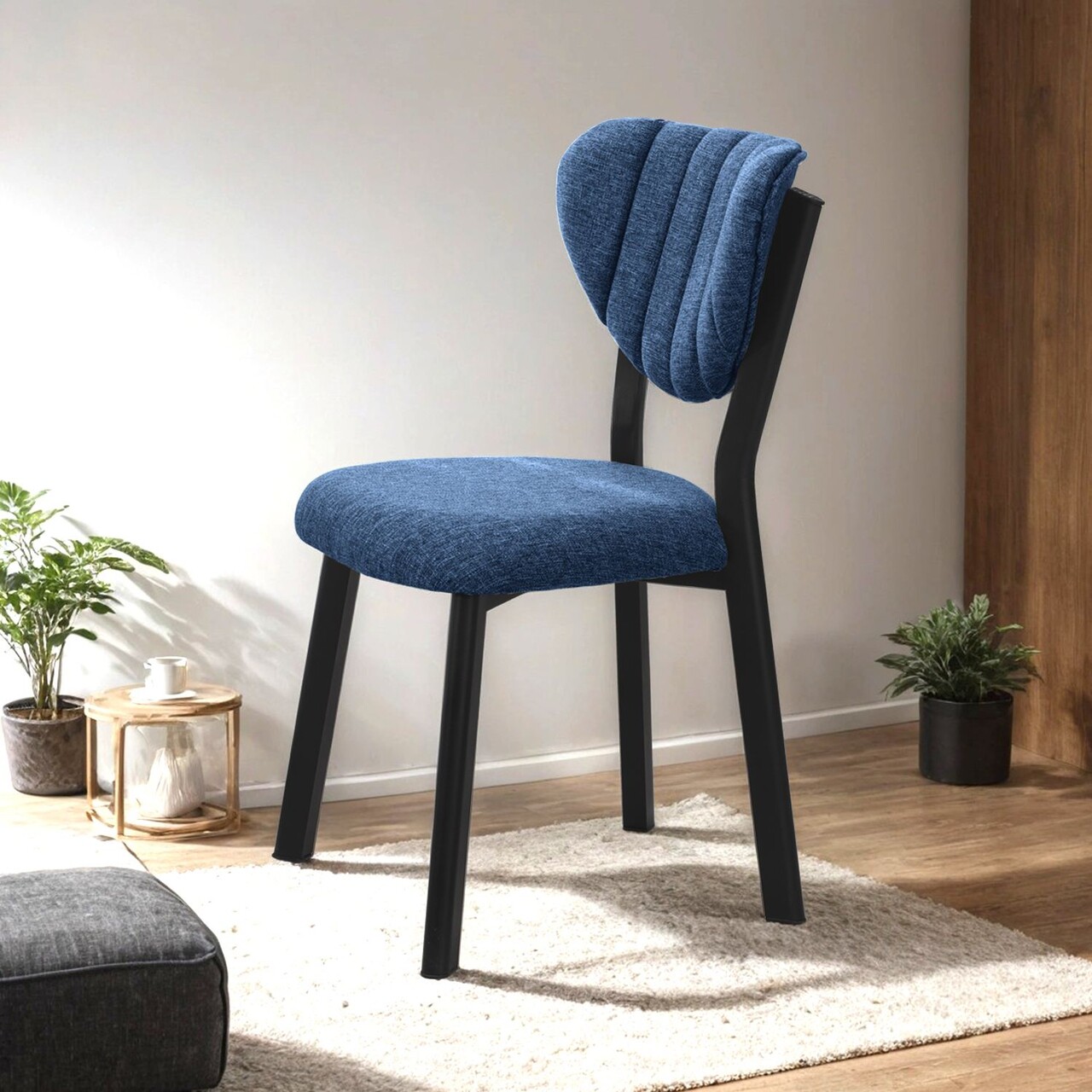 Scaun, Hanah Home, Elma, 47x85x45 cm, Albastru navy - view 2