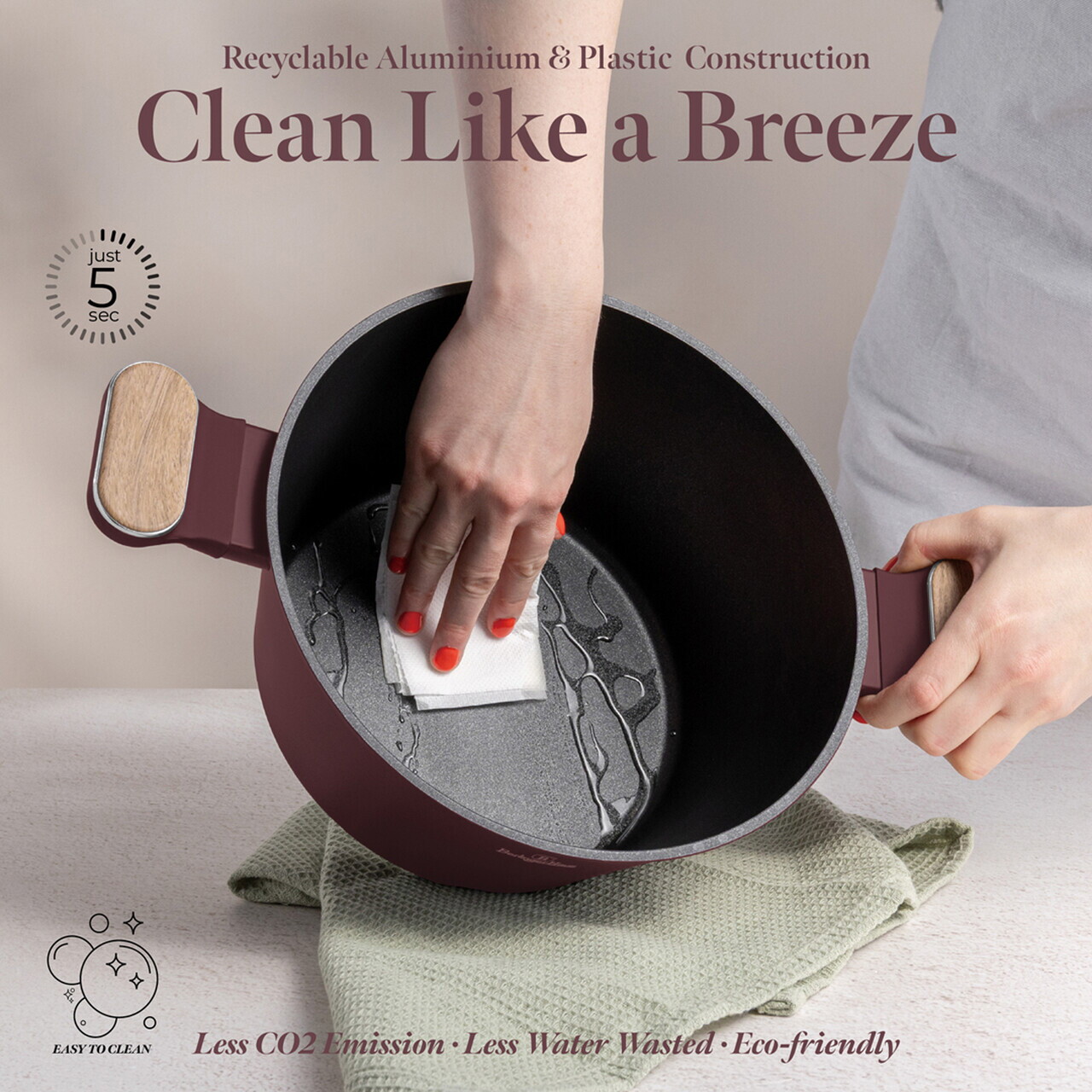 Set pentru gatit Berlinger Haus, Leonardo Nordic, 15 piese, aluminiu forjat, visiniu mat - imagine 15