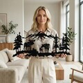 Decoratiune de perete, 5259, Metal, Dimensiune: 60 x 26 cm, Negru