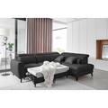 Coltar extensibil dreapta 4 locuri ELTAP, RT-06NU, Noble, 255x201x100 cm, lemn/poliester, gri inchis