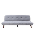Canapea extensibila Rinko, Homla, 3 locuri, 195x81x74 cm, lemn/catifea din poliester, gri inchis